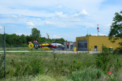 Impressionen vom Stützpunkt und vom Rettungshubschrauber Christophorus 9. Der Stützpunkt befindet sich am östlichen Ende der Landebahn 11-29 am ehemaligen Flugfeld-Aspern. Aufgenommen am 10.07.2009. Foto: Ing. Erwin Rössler