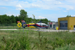 Impressionen vom Stützpunkt und vom Rettungshubschrauber Christophorus 9. Der Stützpunkt befindet sich am östlichen Ende der Landebahn 11-29 am ehemaligen Flugfeld-Aspern. Aufgenommen am 10.07.2009. Foto: Ing. Erwin Rössler