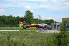 Impressionen vom Stützpunkt und vom Rettungshubschrauber Christophorus 9. Der Stützpunkt befindet sich am östlichen Ende der Landebahn 11-29 am ehemaligen Flugfeld-Aspern. Aufgenommen am 10.07.2009. Foto: Ing. Erwin Rössler