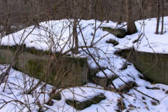 Reste der ehemaligen Fliegerkaserne im Südwestteil des ehemaligen Flugfeld Aspern neben dem noch erhaltenen Wasserbunker. Aufgenommen am 07.02.2010. Foto: Ing. Erwin Rössler